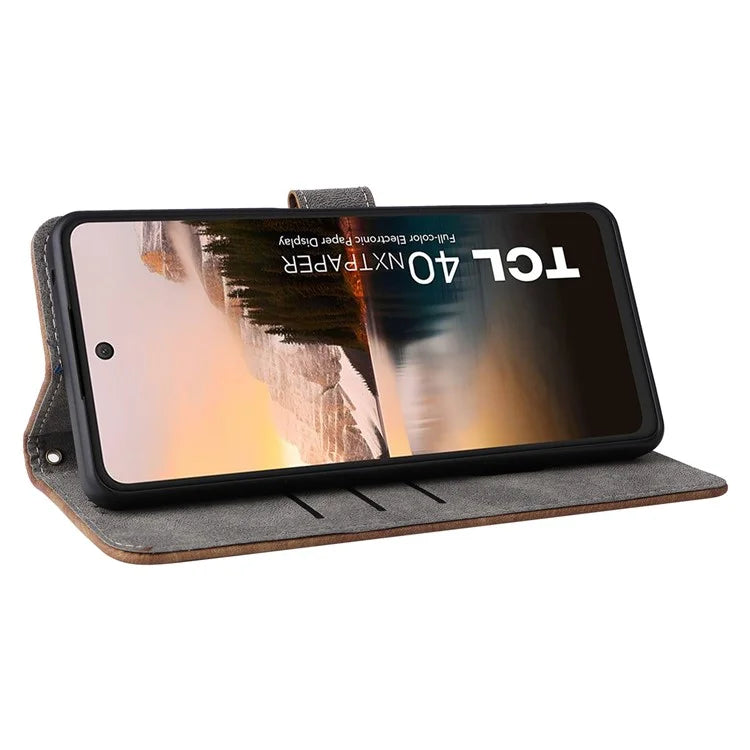 For TCL 40 NxtPaper Stand Folio Phone Case with RFID Blocking 3 Card Slot