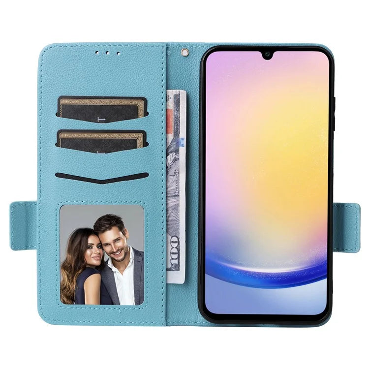 For Samsung Galaxy A25 5G (Global) (161.0 x 76.5 x 8.3mm) Magnetic Phone Case Shockproof Litchi Texture PU Leather Flip Cover
