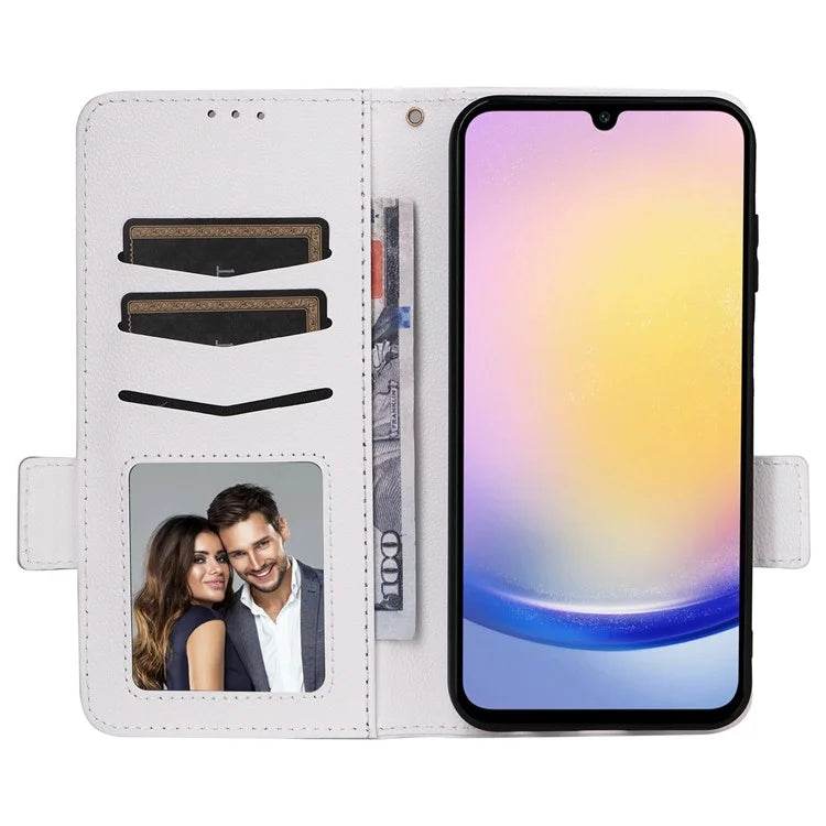 For Samsung Galaxy A25 5G (Global) (161.0 x 76.5 x 8.3mm) Magnetic Phone Case Shockproof Litchi Texture PU Leather Flip Cover