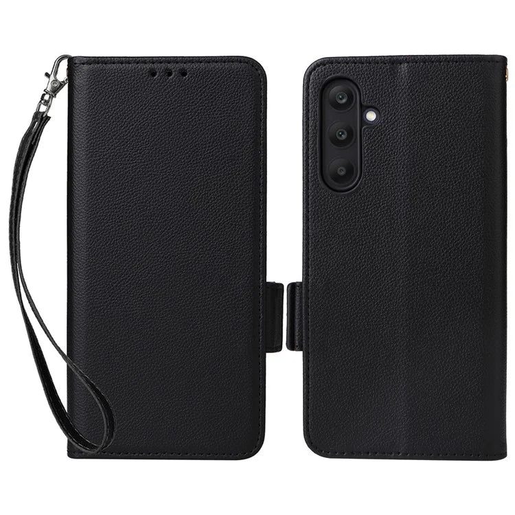 For Samsung Galaxy A25 5G (Global) (161.0 x 76.5 x 8.3mm) Magnetic Phone Case Shockproof Litchi Texture PU Leather Flip Cover