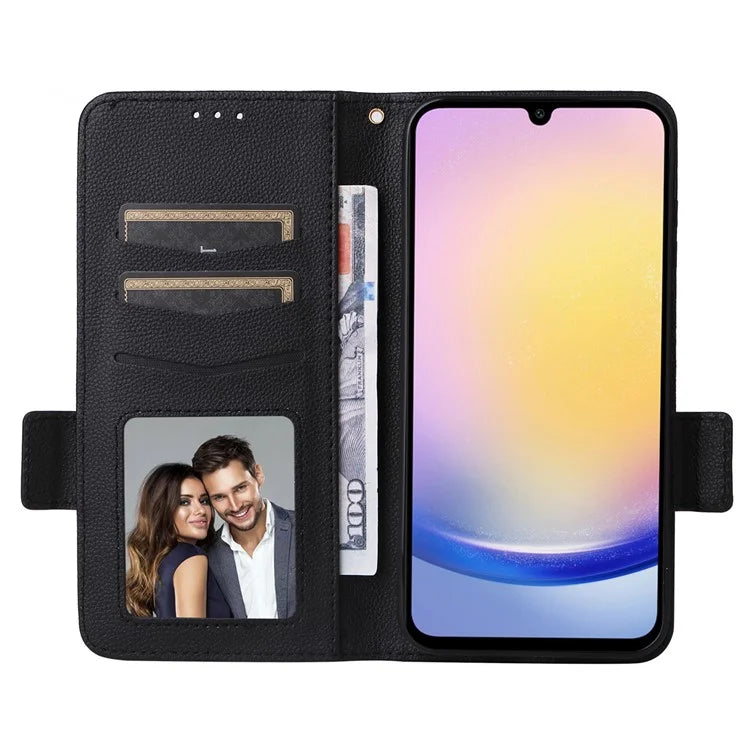 For Samsung Galaxy A25 5G (Global) (161.0 x 76.5 x 8.3mm) Magnetic Phone Case Shockproof Litchi Texture PU Leather Flip Cover