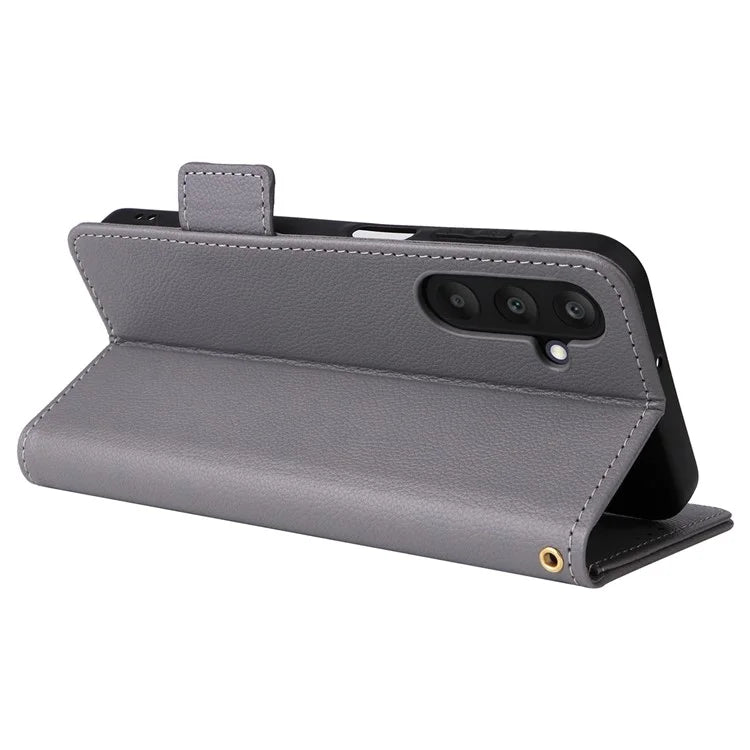 For Samsung Galaxy A25 5G (Global) (161.0 x 76.5 x 8.3mm) Magnetic Phone Case Shockproof Litchi Texture PU Leather Flip Cover