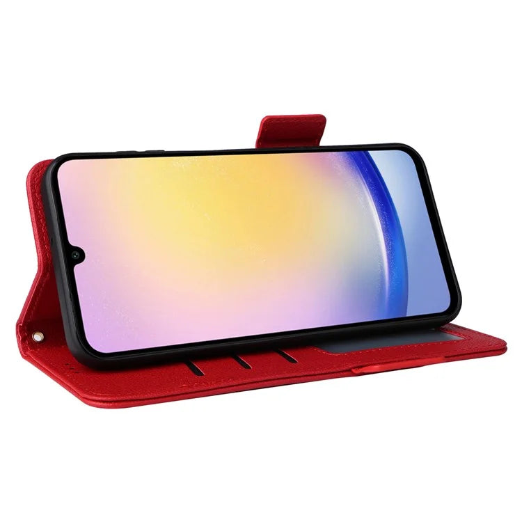 For Samsung Galaxy A25 5G (Global) (161.0 x 76.5 x 8.3mm) Magnetic Phone Case Shockproof Litchi Texture PU Leather Flip Cover