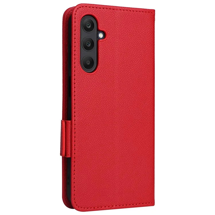 For Samsung Galaxy A25 5G (Global) (161.0 x 76.5 x 8.3mm) Magnetic Phone Case Shockproof Litchi Texture PU Leather Flip Cover