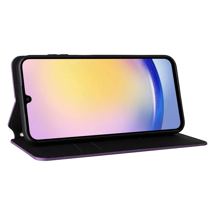 For 	Samsung Galaxy A25 5G (Global) (161.0 x 76.5 x 8.3mm) Magnetic Phone Case PU Leather Wallet Card Slots Phone Cover
