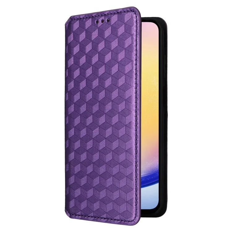 For 	Samsung Galaxy A25 5G (Global) (161.0 x 76.5 x 8.3mm) Magnetic Phone Case PU Leather Wallet Card Slots Phone Cover