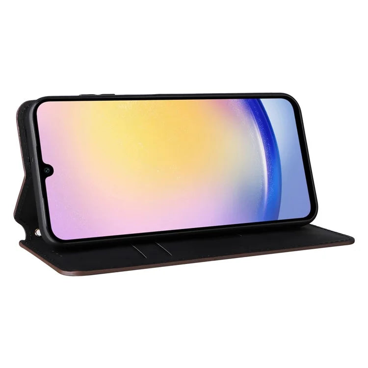 For 	Samsung Galaxy A25 5G (Global) (161.0 x 76.5 x 8.3mm) Magnetic Phone Case PU Leather Wallet Card Slots Phone Cover