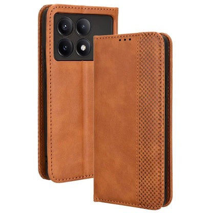 For Xiaomi Redmi K70E 5G / Poco X6 Pro 5G Wallet Case with Card Holder PU Leather Vintage Cover