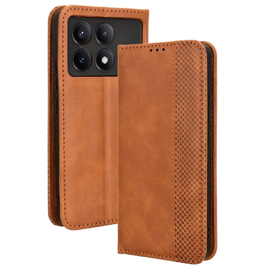 For Xiaomi Redmi K70E 5G / Poco X6 Pro 5G Wallet Case with Card Holder PU Leather Vintage Cover