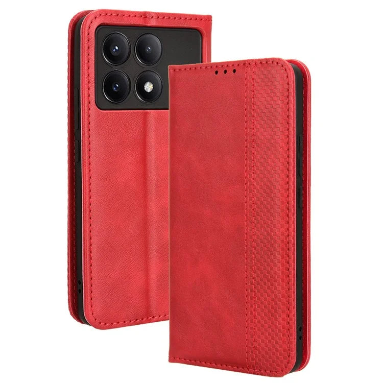 For Xiaomi Redmi K70E 5G / Poco X6 Pro 5G Wallet Case with Card Holder PU Leather Vintage Cover