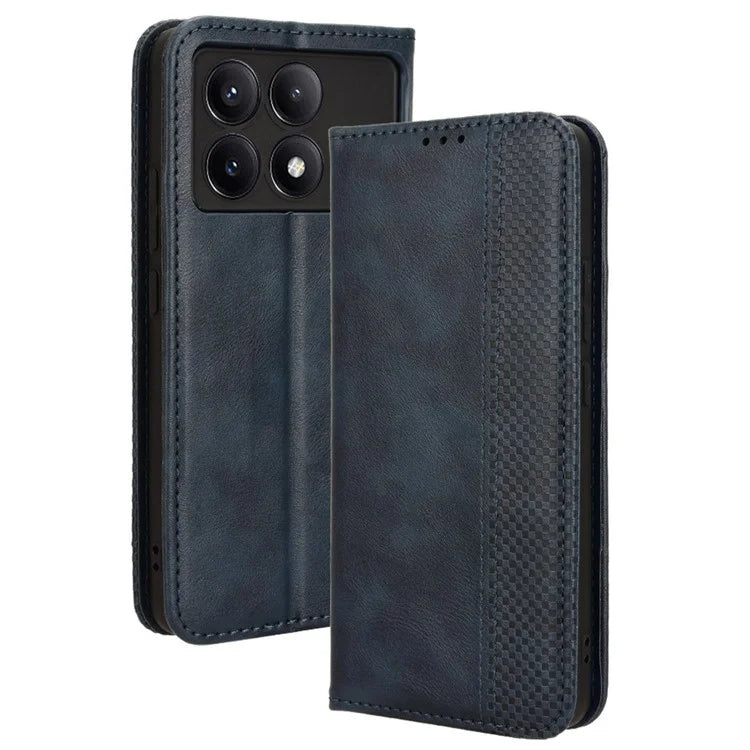 For Xiaomi Redmi K70E 5G / Poco X6 Pro 5G Wallet Case with Card Holder PU Leather Vintage Cover