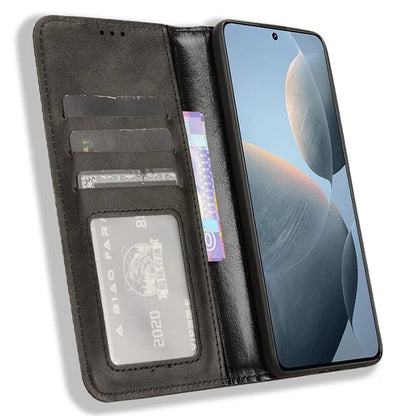 For Xiaomi Redmi K70E 5G / Poco X6 Pro 5G Wallet Case with Card Holder PU Leather Vintage Cover