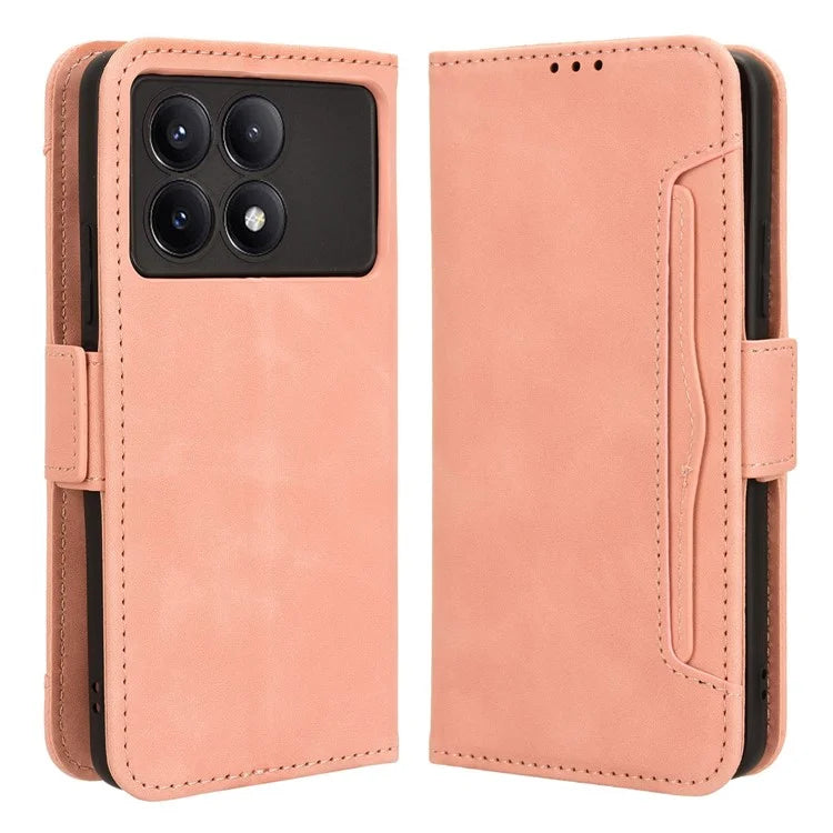 For Xiaomi Redmi K70E 5G / Poco X6 Pro 5G Phone Case Card Slot Stand Magnetic Closure Cover