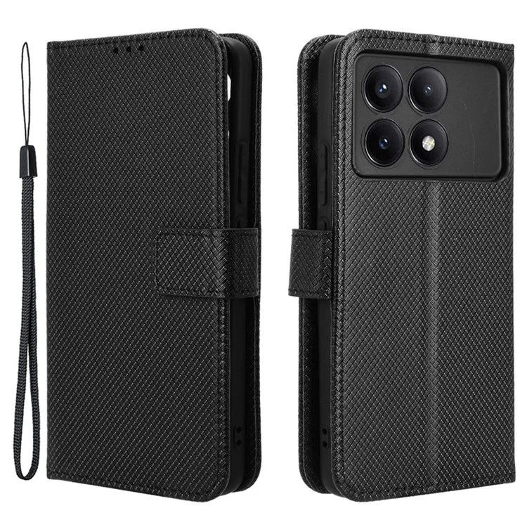 For Xiaomi Redmi K70E 5G / Poco X6 Pro 5G Phone Case Wallet Wrist Strap Card Slots Leather Cover