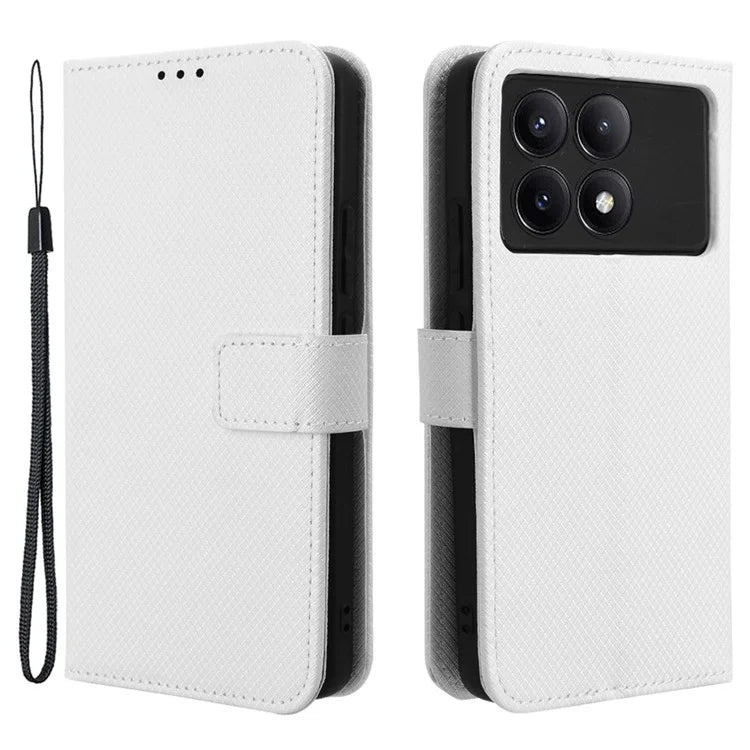 For Xiaomi Redmi K70E 5G / Poco X6 Pro 5G Phone Case Wallet Wrist Strap Card Slots Leather Cover