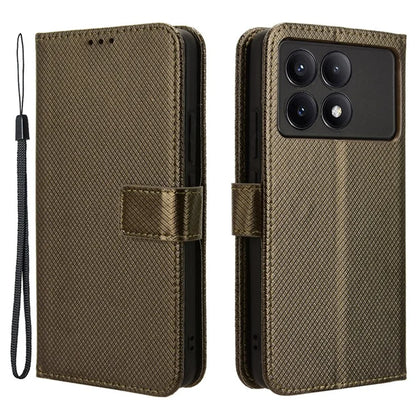 For Xiaomi Redmi K70E 5G / Poco X6 Pro 5G Phone Case Wallet Wrist Strap Card Slots Leather Cover