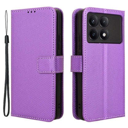 Leather Case for Xiaomi Redmi K70 5G / K70 Pro 5G Diamond Texture Book Folding Flip Folio Cover