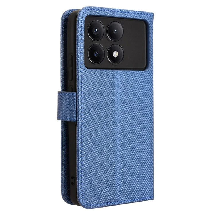 Leather Case for Xiaomi Redmi K70 5G / K70 Pro 5G Diamond Texture Book Folding Flip Folio Cover
