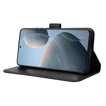 Leather Case for Xiaomi Redmi K70 5G / K70 Pro 5G Diamond Texture Book Folding Flip Folio Cover
