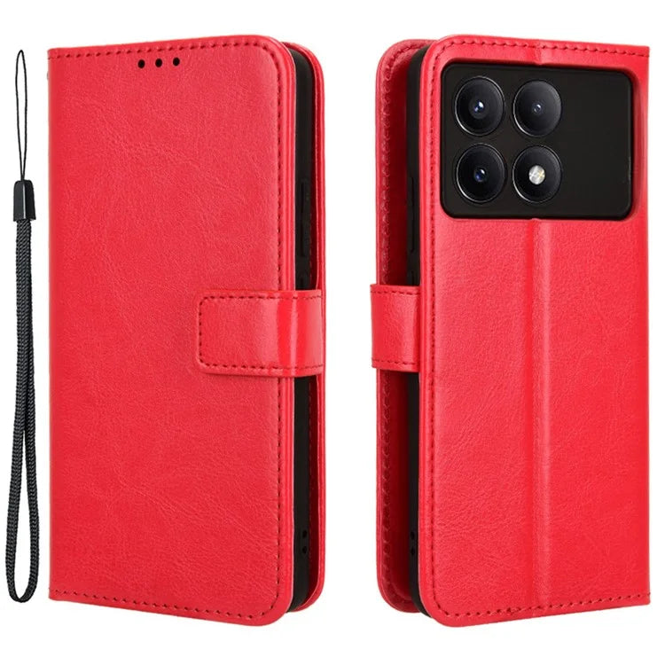 For Xiaomi Redmi K70E 5G / Poco X6 Pro 5G Wallet Case 3 Card Slots TPU Interior Protective Cover
