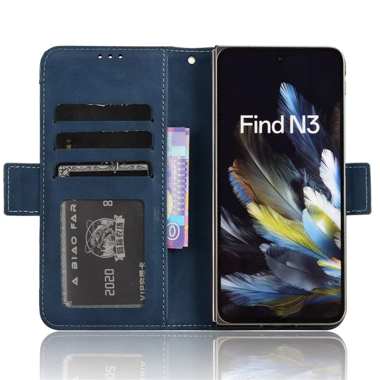 For Oppo Find N3 5G / OnePlus Open PU Leather Protective Case Card Holder Stand Flip Cover