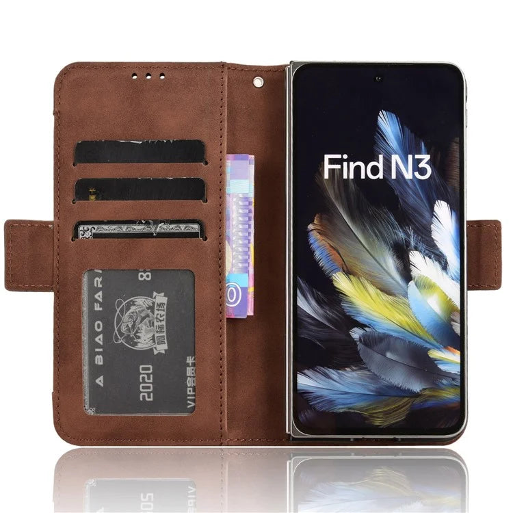For Oppo Find N3 5G / OnePlus Open PU Leather Protective Case Card Holder Stand Flip Cover