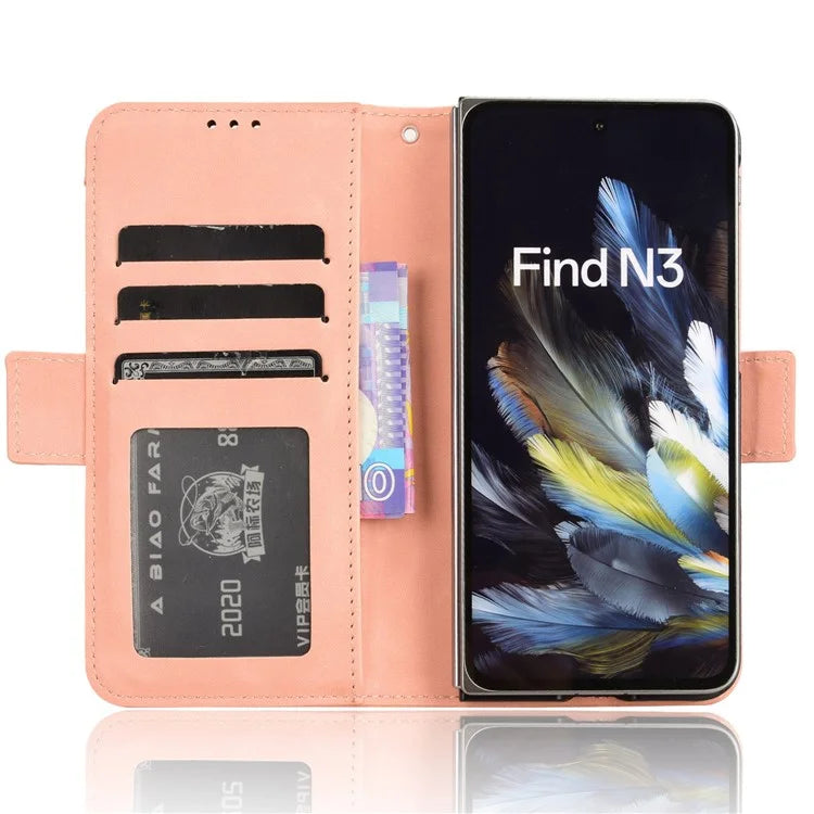 For Oppo Find N3 5G / OnePlus Open PU Leather Protective Case Card Holder Stand Flip Cover