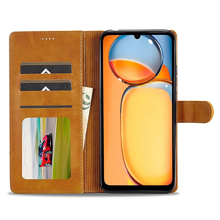 LC.IMEEKE For Xiaomi Redmi 13C 4G / 5G / Poco C65 4G Magnetic Phone Case Calf Texture Leather Wallet Cover