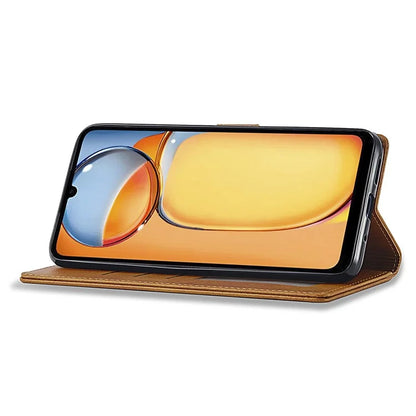 LC.IMEEKE For Xiaomi Redmi 13C 4G / 5G / Poco C65 4G Magnetic Phone Case Calf Texture Leather Wallet Cover