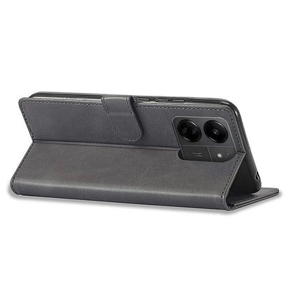 LC.IMEEKE For Xiaomi Redmi 13C 4G / 5G / Poco C65 4G Magnetic Phone Case Calf Texture Leather Wallet Cover