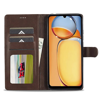 LC.IMEEKE For Xiaomi Redmi 13C 4G / 5G / Poco C65 4G Magnetic Phone Case Calf Texture Leather Wallet Cover