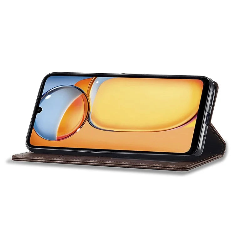 LC.IMEEKE For Xiaomi Redmi 13C 4G / 5G / Poco C65 4G Magnetic Phone Case Calf Texture Leather Wallet Cover