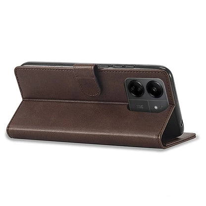 LC.IMEEKE For Xiaomi Redmi 13C 4G / 5G / Poco C65 4G Magnetic Phone Case Calf Texture Leather Wallet Cover