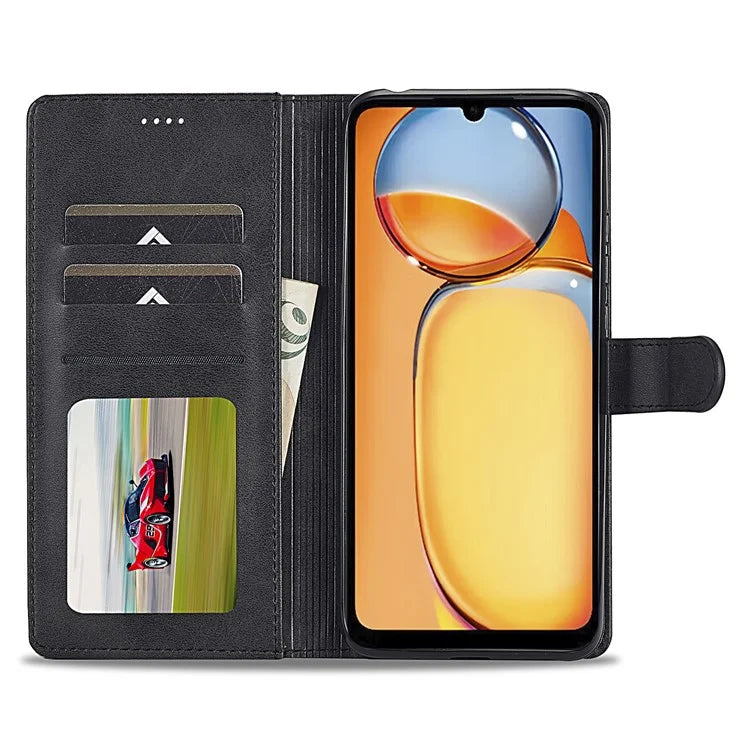 LC.IMEEKE For Xiaomi Redmi 13C 4G / 5G / Poco C65 4G Magnetic Phone Case Calf Texture Leather Wallet Cover