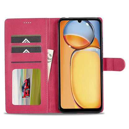 LC.IMEEKE For Xiaomi Redmi 13C 4G / 5G / Poco C65 4G Magnetic Phone Case Calf Texture Leather Wallet Cover