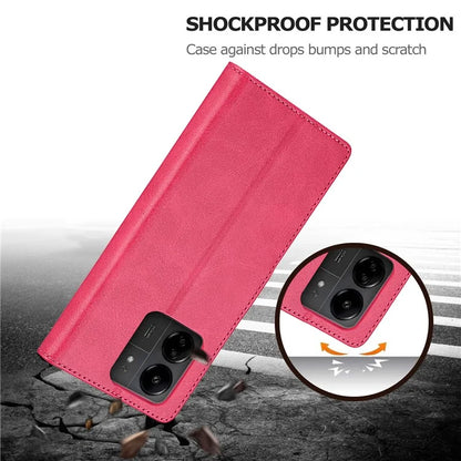 LC.IMEEKE For Xiaomi Redmi 13C 4G / 5G / Poco C65 4G Magnetic Phone Case Calf Texture Leather Wallet Cover