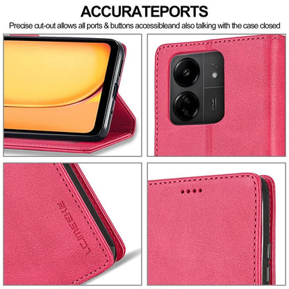 LC.IMEEKE For Xiaomi Redmi 13C 4G / 5G / Poco C65 4G Magnetic Phone Case Calf Texture Leather Wallet Cover