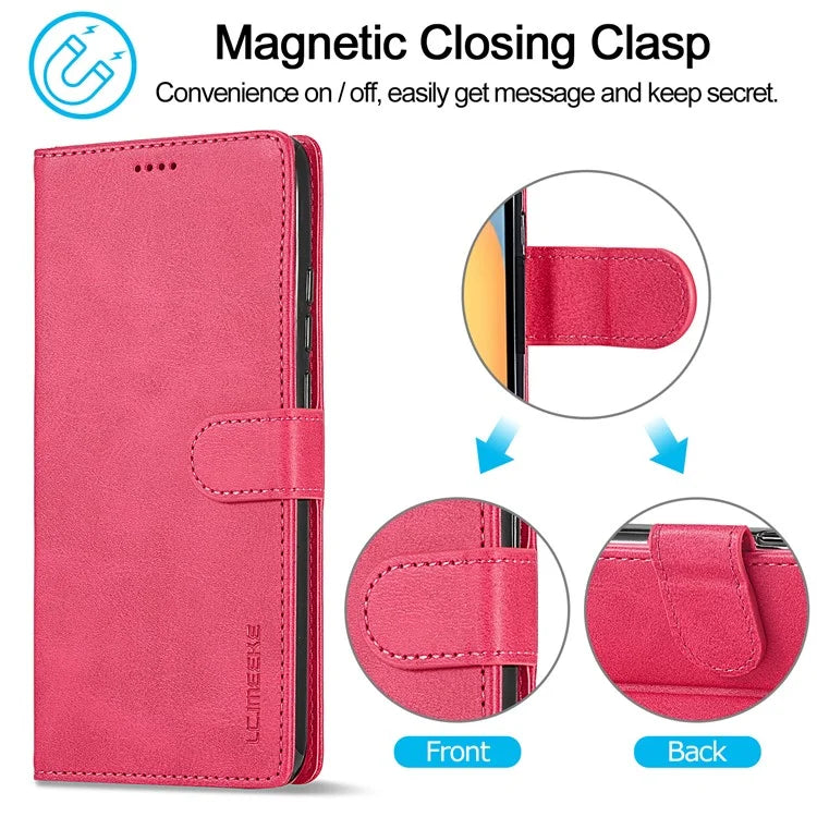 LC.IMEEKE For Xiaomi Redmi 13C 4G / 5G / Poco C65 4G Magnetic Phone Case Calf Texture Leather Wallet Cover