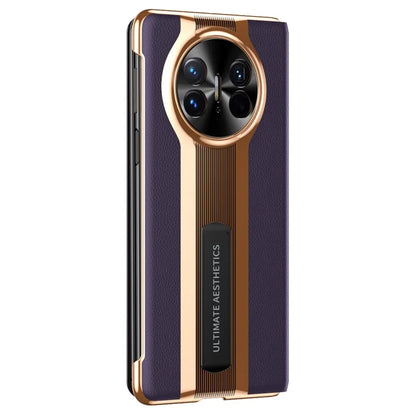 For Huawei Mate X5 Case View Window Litchi Texture Leather Phone Cover with Hidden Kickstand
