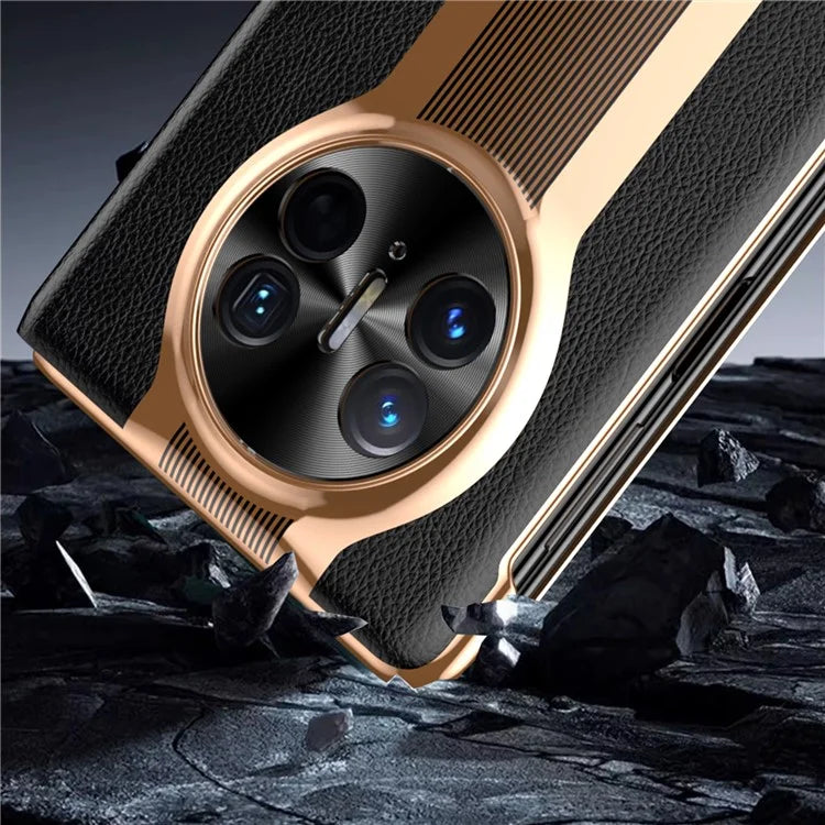 For Huawei Mate X5 Case View Window Litchi Texture Leather Phone Cover with Hidden Kickstand