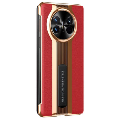 For Huawei Mate X5 Case View Window Litchi Texture Leather Phone Cover with Hidden Kickstand