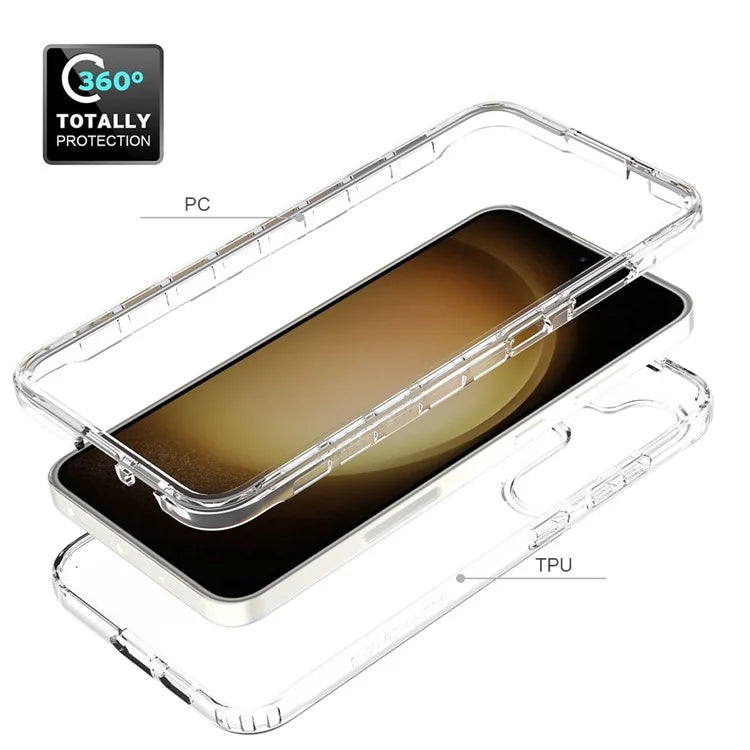For Samsung Galaxy S24+ Case Anti-drop PC+TPU Clear Gradient Phone Protective Cover