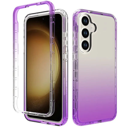 For Samsung Galaxy S24+ Case Anti-drop PC+TPU Clear Gradient Phone Protective Cover
