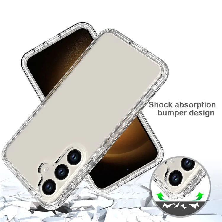 For Samsung Galaxy S24 Cell Phone Case Shockproof PC+TPU Clear Gradient Back Cover