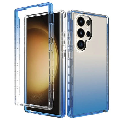 For Samsung Galaxy S24 Ultra Case Drop-resistant PC+TPU Clear Gradient Phone Protective Shell