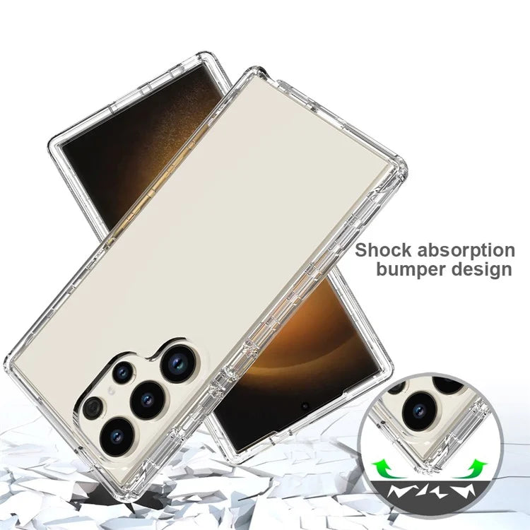 For Samsung Galaxy S24 Ultra Case Drop-resistant PC+TPU Clear Gradient Phone Protective Shell