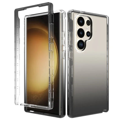 For Samsung Galaxy S24 Ultra Case Drop-resistant PC+TPU Clear Gradient Phone Protective Shell