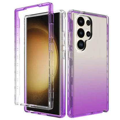 For Samsung Galaxy S24 Ultra Case Drop-resistant PC+TPU Clear Gradient Phone Protective Shell