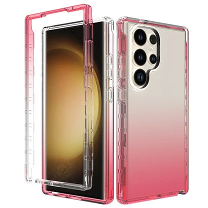 For Samsung Galaxy S24 Ultra Case Drop-resistant PC+TPU Clear Gradient Phone Protective Shell