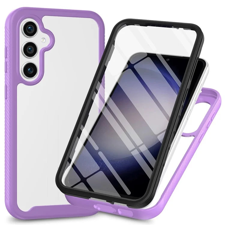 For Samsung Galaxy S24 Case Scratch-proof PC+TPU Smart Phone Back Cover with Screen Protector